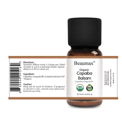 Copaiba Balsam Organic Essential Oil (Copaifera Langsdorffii) 10ml