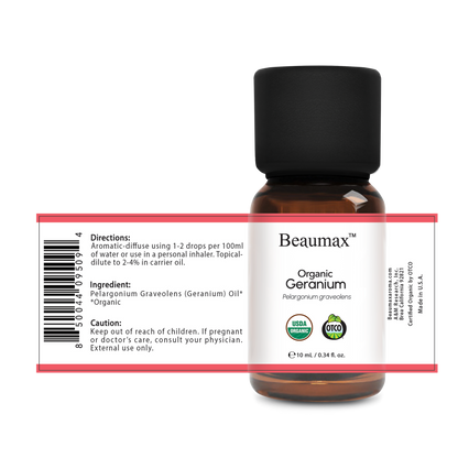 Geranium Organic Essential Oil (Pelargonium Graveolens) 10ml