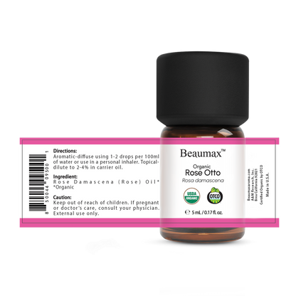 Rose Otto Organic Essential Oil (Rosa Damascena) 5ml