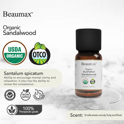 Huile essentielle biologique de bois de santal australien (Album Santalum) 10 ml