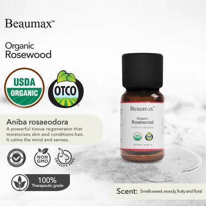 Rosewood Organic Essential Oil (Aniba Rosaeodora) 10ml